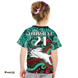 custom personalised rabbitohs rugby t shirt aboriginal dots