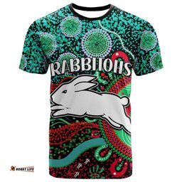 custom personalised rabbitohs rugby t shirt aboriginal dots