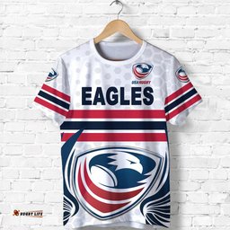 usa rugby t shirt eagles simple style white