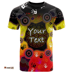 custom aboriginal t shirts indigenous circle dot painting hand art