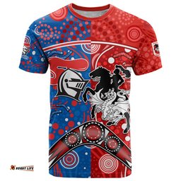 nrl knights and dragons together t shirt boomerang indigenous dots