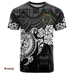 custom panthers rugby t shirt penrith hibiscus and turtle with polynesian pattern