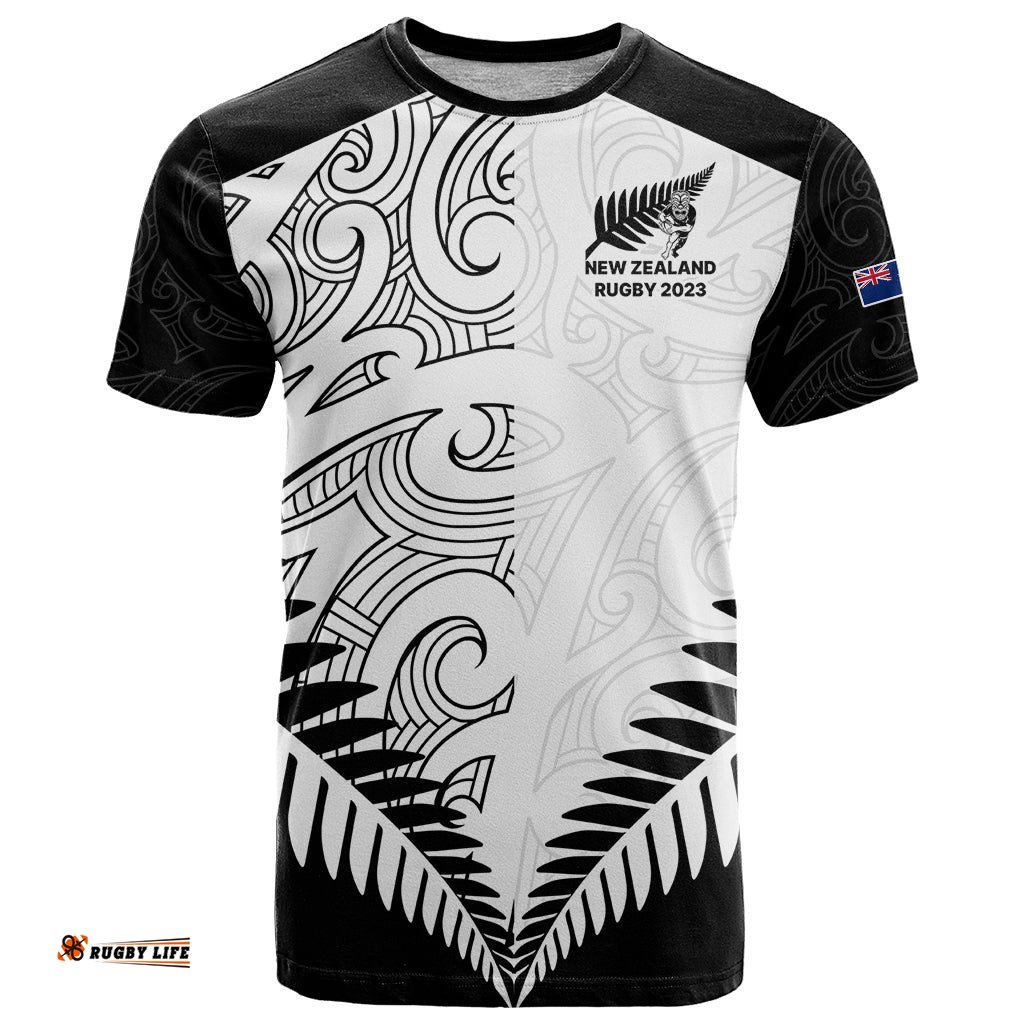 custom new zealand rugby t shirt proud aoteroa stylised maori koru