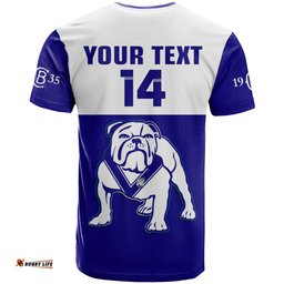 custom text and number bulldogs rugby 2023 t shirt canterbury bankstown go dogs