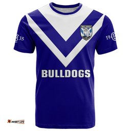 custom text and number bulldogs rugby 2023 t shirt canterbury bankstown go dogs