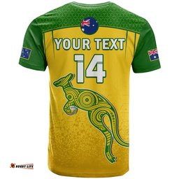 custom text and number australia soccer t shirt socceroos dots kangaroo simple style