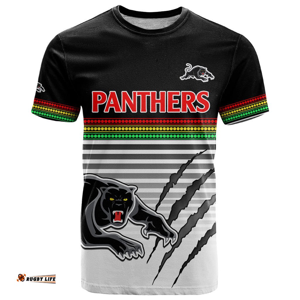 custom text and number penrith panthers rugby t shirt authentic permiers black version 2023
