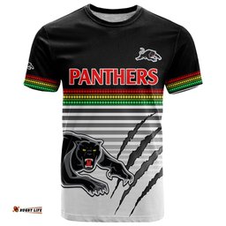 custom text and number penrith panthers rugby t shirt authentic permiers black version 2023