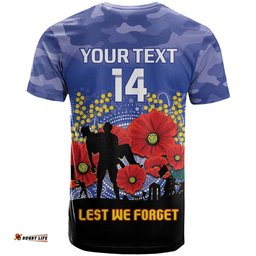 custom kangaroos football anzac t shirt gallipoli camouflage with poppies