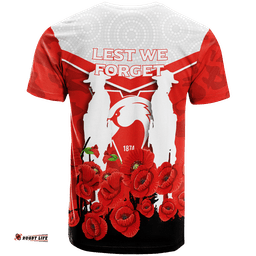 sydney swans anzac day indigenous art t shirt