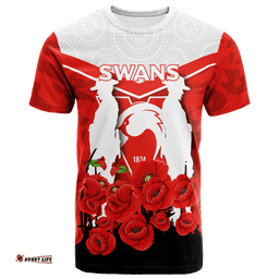 sydney swans anzac day indigenous art t shirt