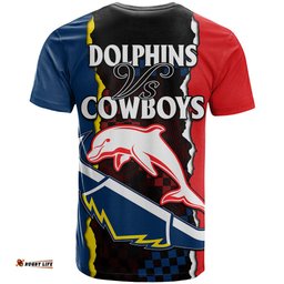 nrl combine dolphins and cowboys t shirt
