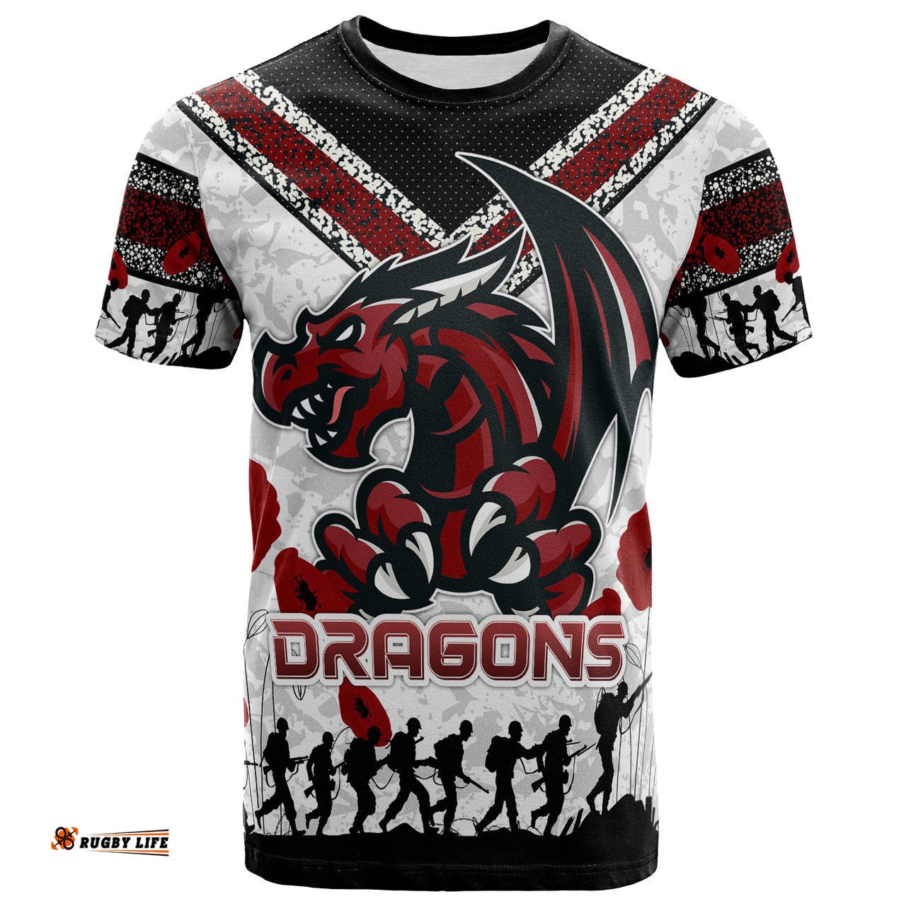 st george rugby t shirt custom anzac day dragons t shirt