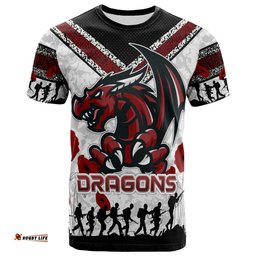 st george rugby t shirt custom anzac day dragons t shirt
