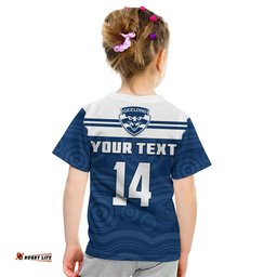 custom text and number cats football t shirt geelong est 1859 aboriginal art