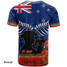 new zealand anzac day t shirt 25 april last post camouflage with poppies