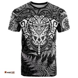 new zealand rugby t shirt silver fern all black mix ta moko white style