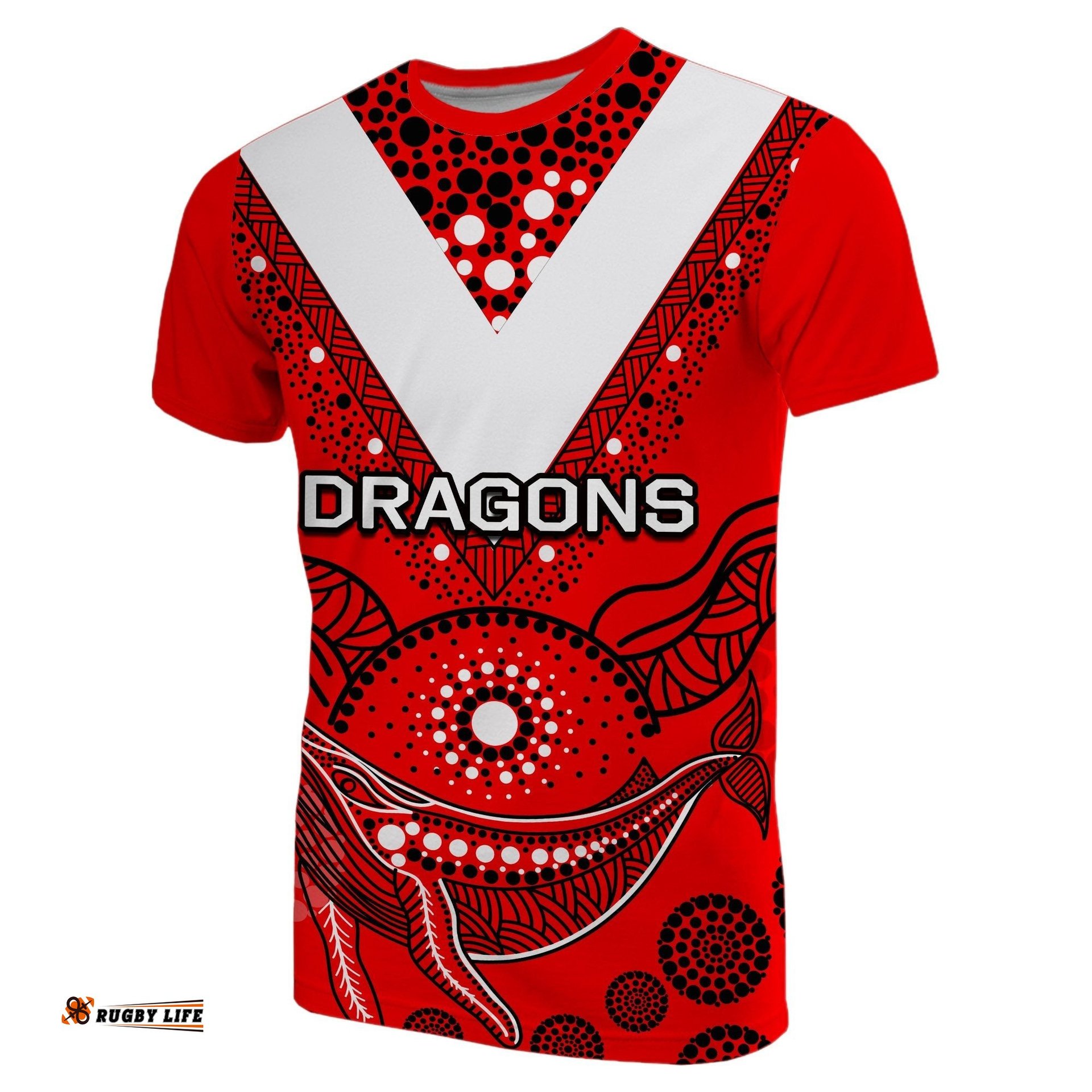 st george illawarra dragons t shirt aboriginal red