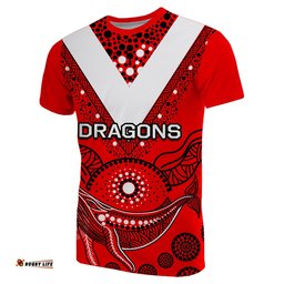 st george illawarra dragons t shirt aboriginal red