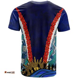 blues rugby t shirt custom anzac aussie blues and aboriginal pattern t shirt