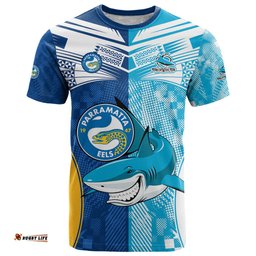 custom nrl shark combine eels rugby t shirt sporty style