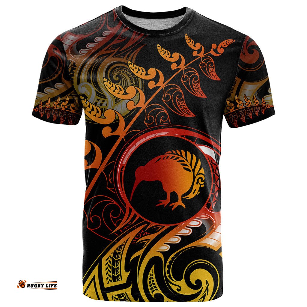 new zealand t shirt aotearoa kiwi bird maori fern tattoo arty