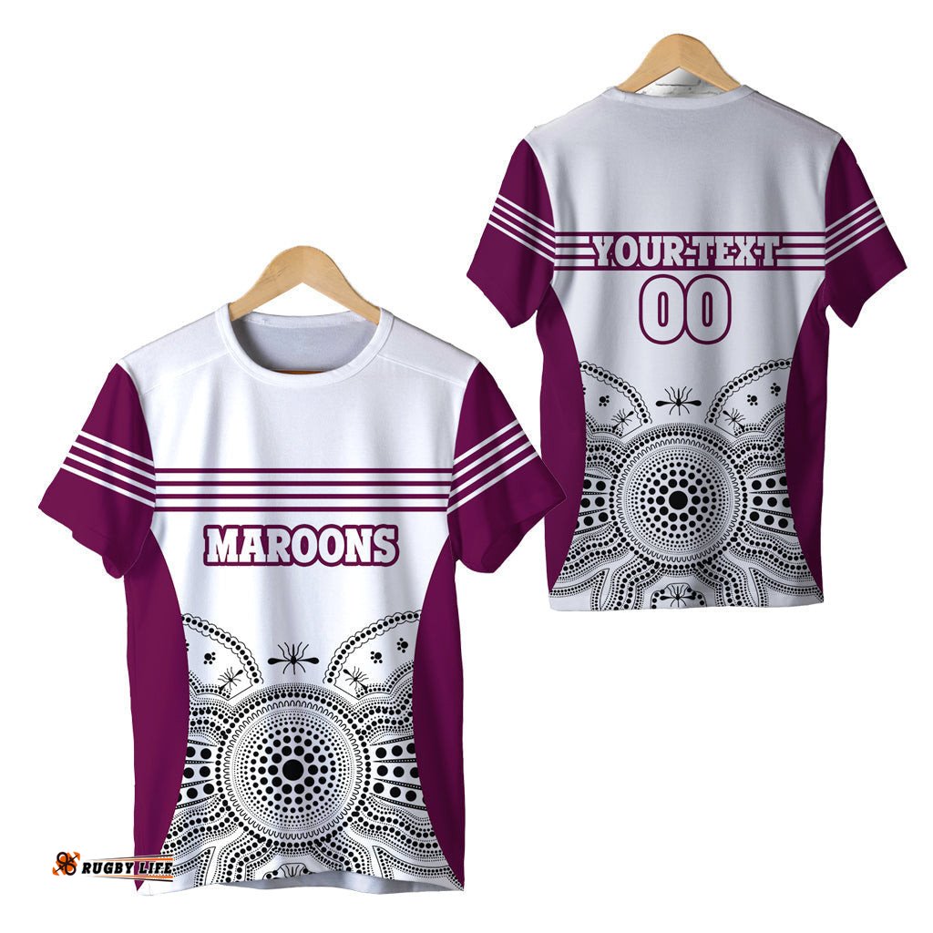 custom personalised queensland t shirt maroons simple sport style