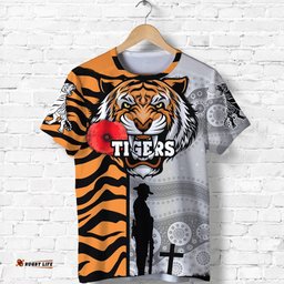 custom personalised tigers t shirt wests anzac day tiger skin style