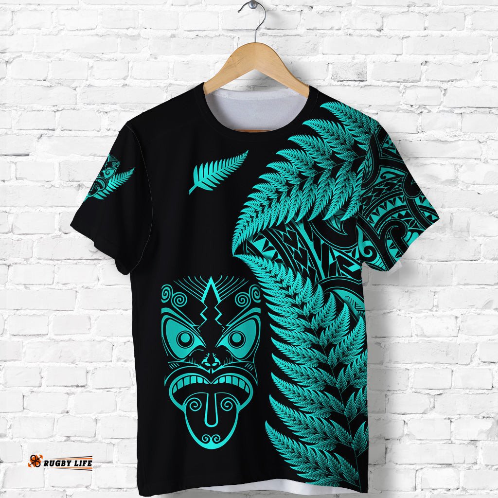new zealand haka rugby maori t shirt silver fern vibes turquoise
