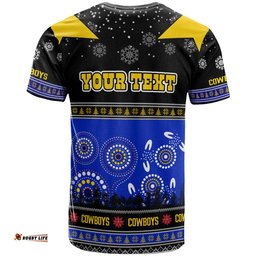 cowboys rugby christmas t shirt custom cowboys ugly christmas and aboriginal patterns t shirt
