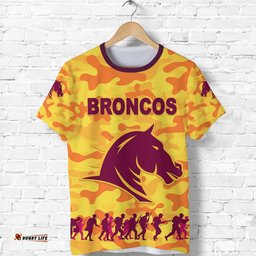 brisbane broncos t shirt anzac day camouflage vibes gold