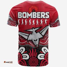 bombers anzac 2022 t shirt essendon football aboriginal remember them