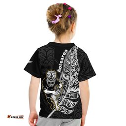 new zealand silver fern rugby t shirt all black maori version black