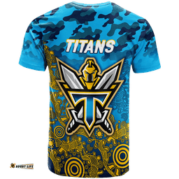 titans rugby anzac day camouflage indigenous art t shirt