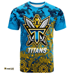 titans rugby anzac day camouflage indigenous art t shirt