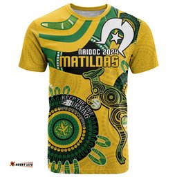 custom matildas naidoc week t shirt australia kangaroo keep the fire burning yellow