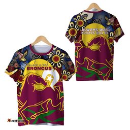 broncos naidoc week t shirt aboriginal art style