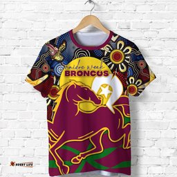 broncos naidoc week t shirt aboriginal art style