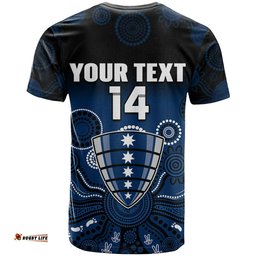 custom text and number melbourne rebels rugby t shirt gradient aboriginal