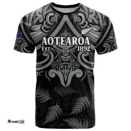 custom new zealand silver fern rugby t shirt all black since 1892 aotearoa moko maori