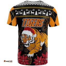 tigers rugby christmas t shirt custom tigers merry christmas aboriginal t shirt
