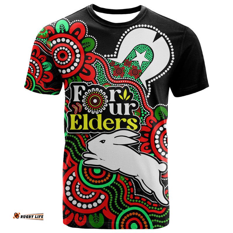 custom personalised rabbitohs rugby t shirt naidoc torres strait for our elders