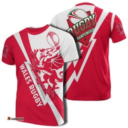 wales rugby t shirt lighting style