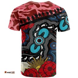 waratahs rugby t shirt custom anzac nsw waratahs aboriginal flower t shirt 0