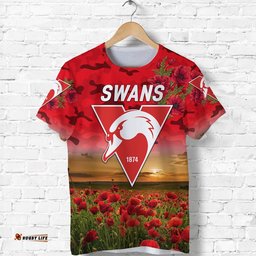 sydney swans anzac t shirt poppy vibes