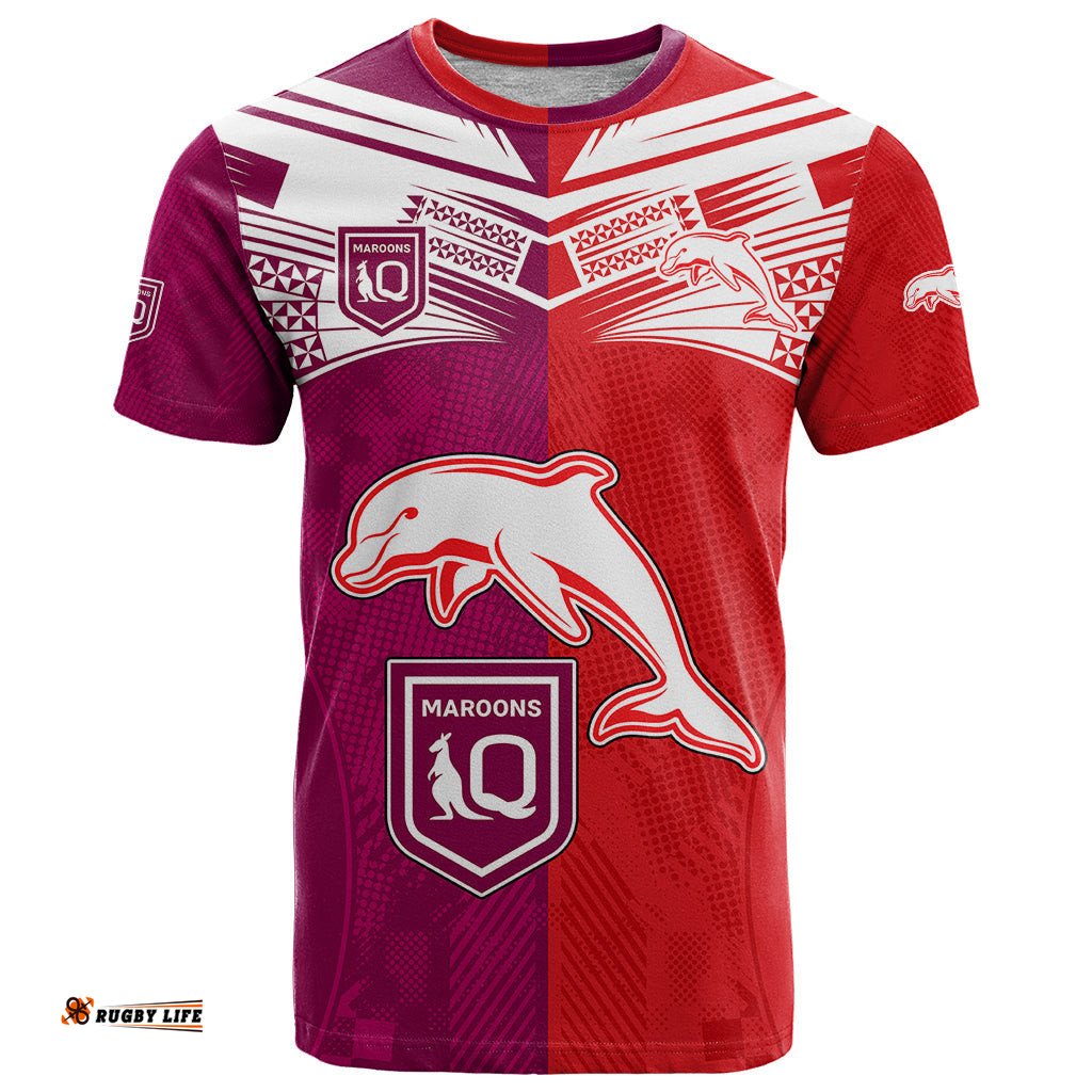 nrl dolphins combine queensland origin t shirt sporty style 2023