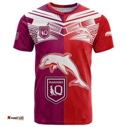 nrl dolphins combine queensland origin t shirt sporty style 2023