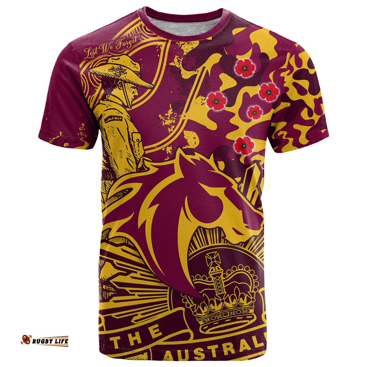 nrl anzac 2023 broncos t shirt camouflage