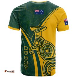 rugby t shirt australian rugby kangaroo aboriginal patterns
