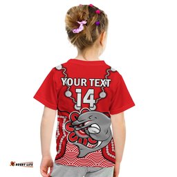 custom text and number dolphins rugby t shirt indigenous black artsy